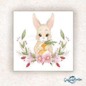 Postkarte Hase Frühling Blumen