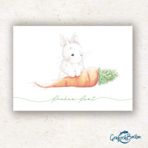 Ostern Kaninchen Möhre Grußkarte