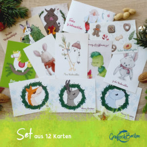 Weihnachtskarten-Set 12 Karten Catharina Voigt GrafischBecken